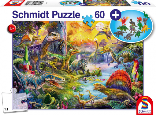 PUZZLE DINOSAURI 60 PZ (DINOSAURI INCLUSI) - SCHMIDT