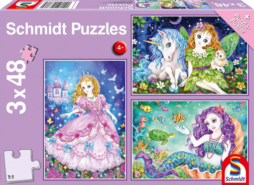 PUZZLE PRINCIPESSE 3X48 - SCHMIDT