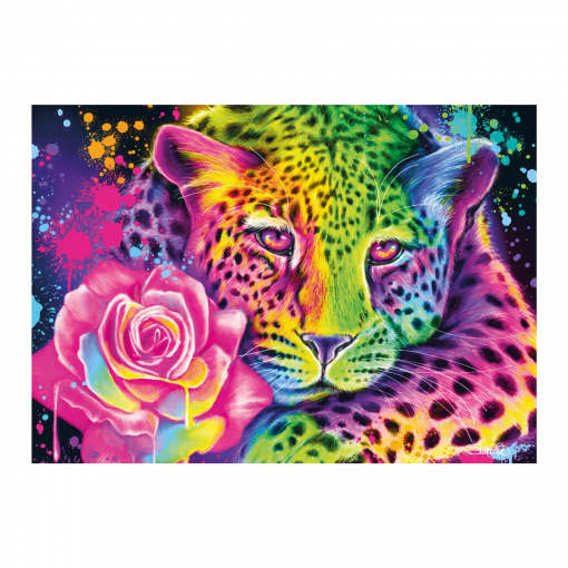 Alternative view of PUZZLE LEOPARDO ARCOBALENO NEON 1000 PZ - SCHMIDT