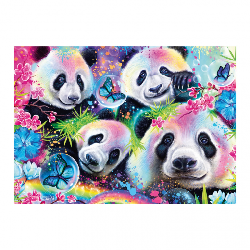Alternative view of PUZZLE PANDA FIORITI NEON 1000 PZ - SCHMIDT