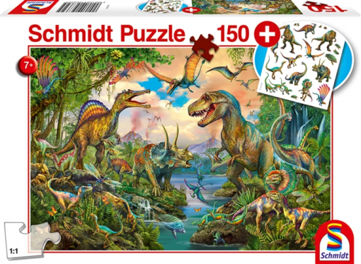 PUZZLE DINOSAURI PREISTORICI 150 PZ CON TATTOO - SCHMIDT