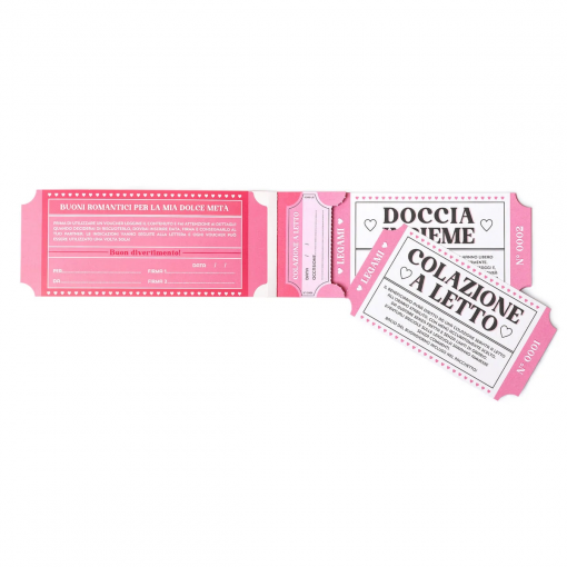 BLOCCHETTO DA 24 VOUCHER ROMANTICI - LEGAMI - immagine 3