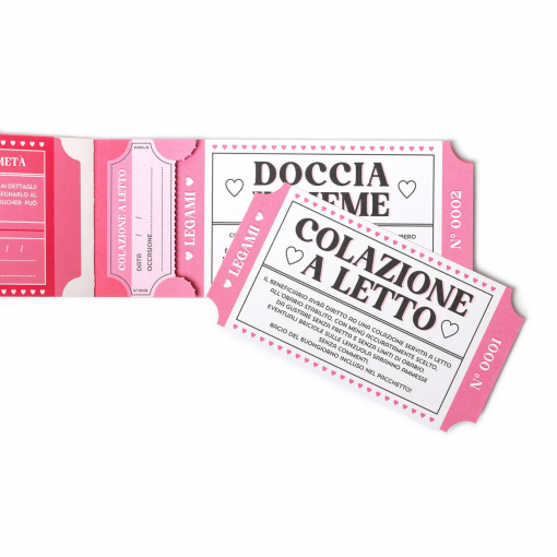 BLOCCHETTO DA 24 VOUCHER ROMANTICI - LEGAMI - immagine 2