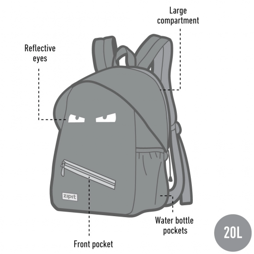 BACKPACK GRILLZ PINK NEON - ZIPIT - immagine 4