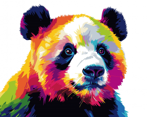PANDA POP ART - PITTURA CON I NUMERI - COLORELLE - immagine 2