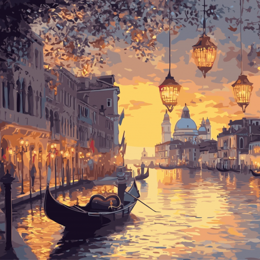 Alternative view of VENEZIA AL TRAMONTO - PITTURA CON I NUMERI - COLORELLE