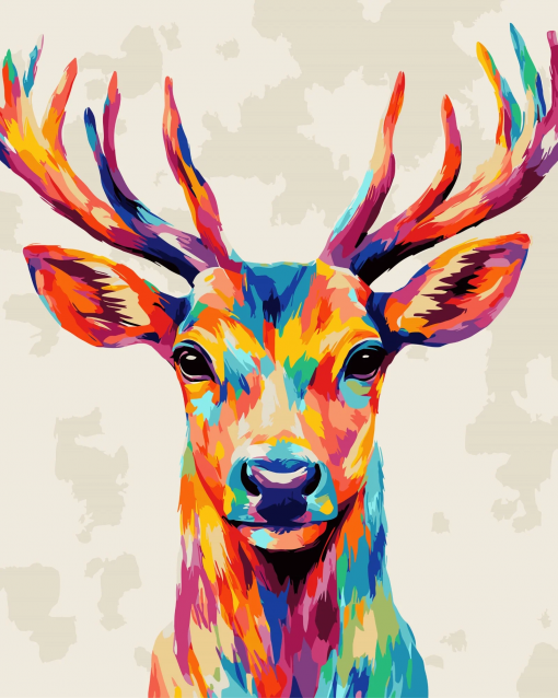 CERVO POP ART - PITTURA CON I NUMERI - COLORELLE - immagine 2