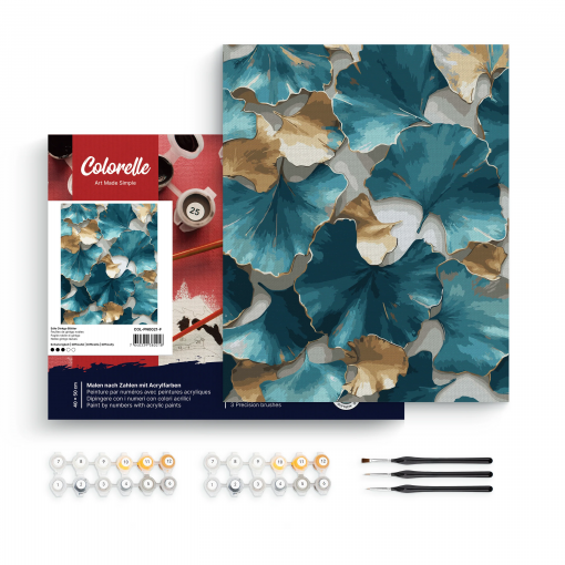 FOGLIE DI GLINKGO - PITTURA CON I NUMERI - COLORELLE