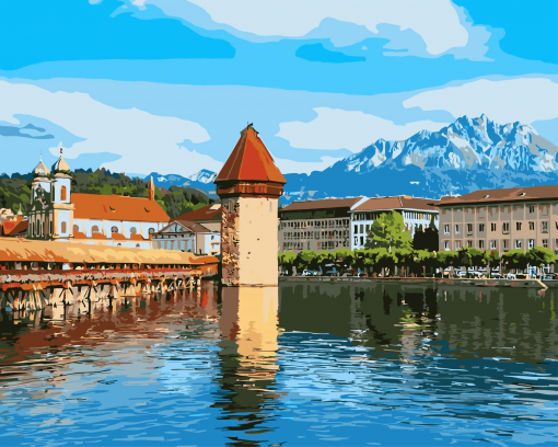 PONTE DELLA CAPPELLA DI LUCERNA - PITTURA CON I NUMERI - COLORELLE - immagine 2