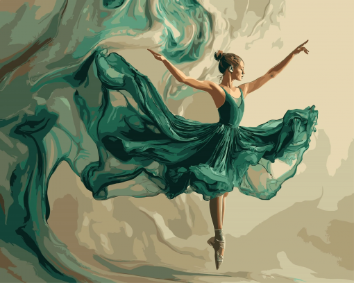 BALLERINA CLASSICA IN VERDE - PITTURA CON I NUMERI - COLORELLE - immagine 2