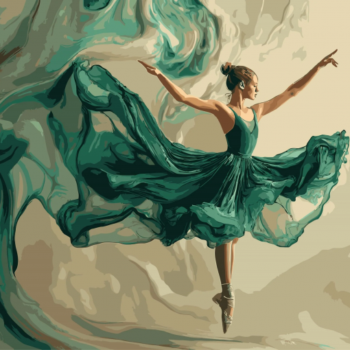 Alternative view of BALLERINA CLASSICA IN VERDE - PITTURA CON I NUMERI - COLORELLE