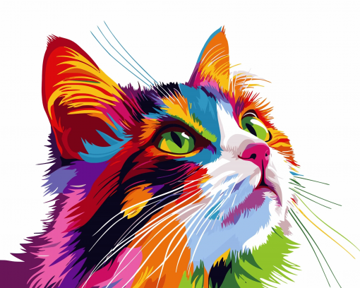 GATTO COCCOLONE POP ART - PITTURA CON I NUMERI - COLORELLE - immagine 2