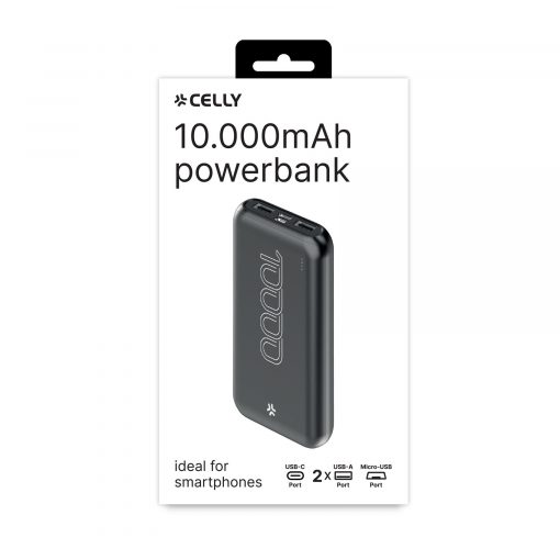 POWER BANK 10W ENERGY 10000 MAH BLACK - CELLY