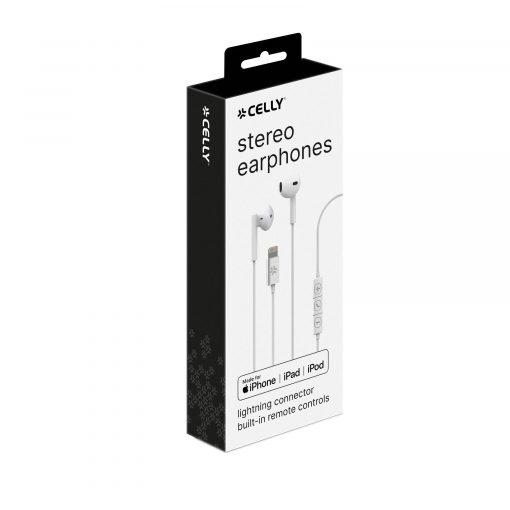 HEADSET STEREO ULTRA  LIGHT DROP  LIGHTNING WHITE - CELLY
