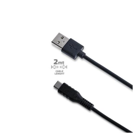 CABLE USB/ USB-C 2MT BLACK - CELLY - immagine 3
