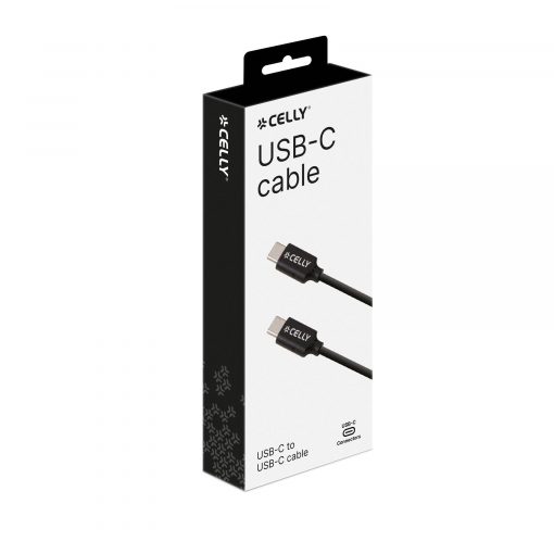 CABLE USB-C/ USB-C 1MT BLACK - CELLY