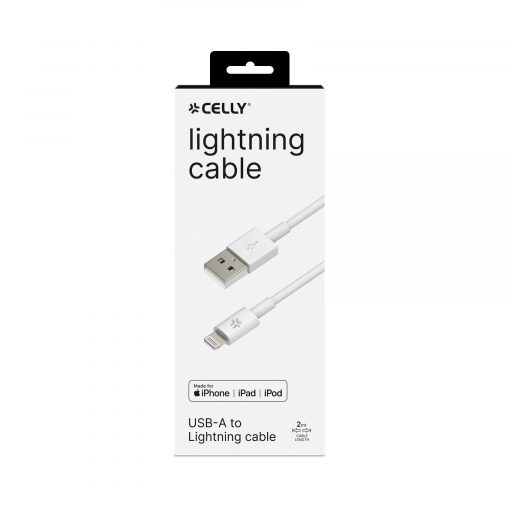 CABLE USB/ LIGHTNING 2MT WHITE - CELLY