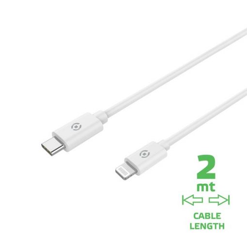 Alternative view of CABLE USB-C/ LIGHTNING 2MT WHITE - CELLY