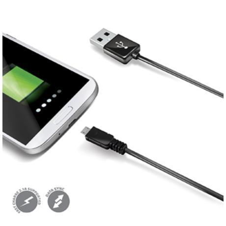 Alternative view of CABLE USB/ MICRO USB BLACK - CELLY