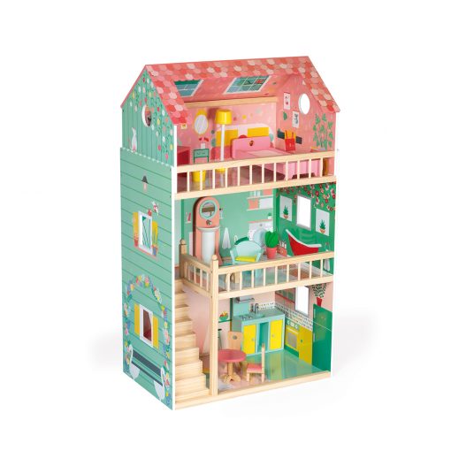 PRODOTTO IN ARRIVO! -HAPPY DAYS MAXY CASA DELLE BAMBOLE IN LEGNO - JANOD - immagine 3