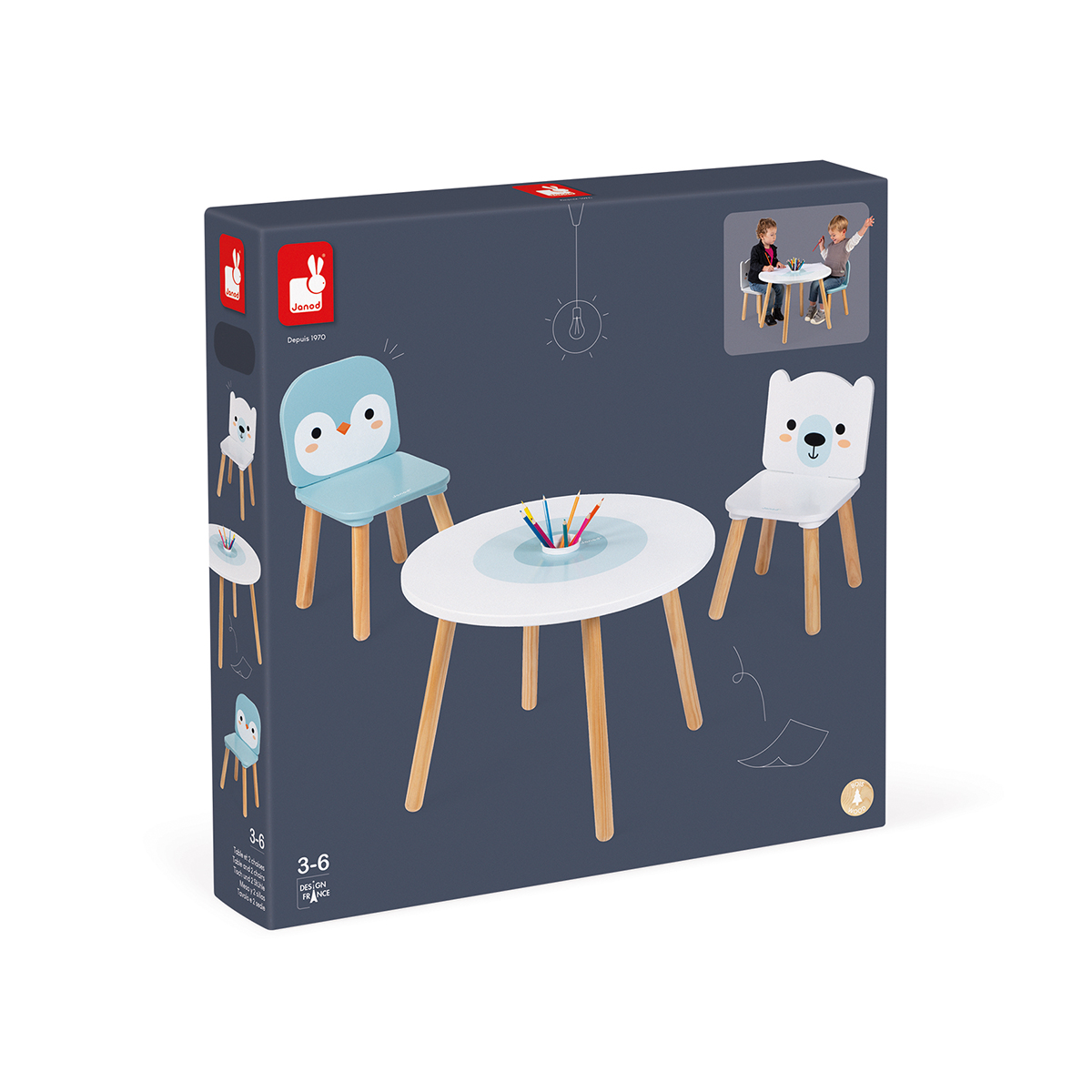 TAVOLO CON SEDIE POLAR IN LEGNO - JANOD - BESTSELLER