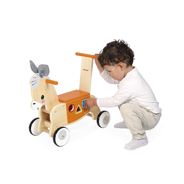 ASINELLO PRIMI PASSI CAVALCABILE IN LEGNO - JANOD - BESTSELLER - immagine 3