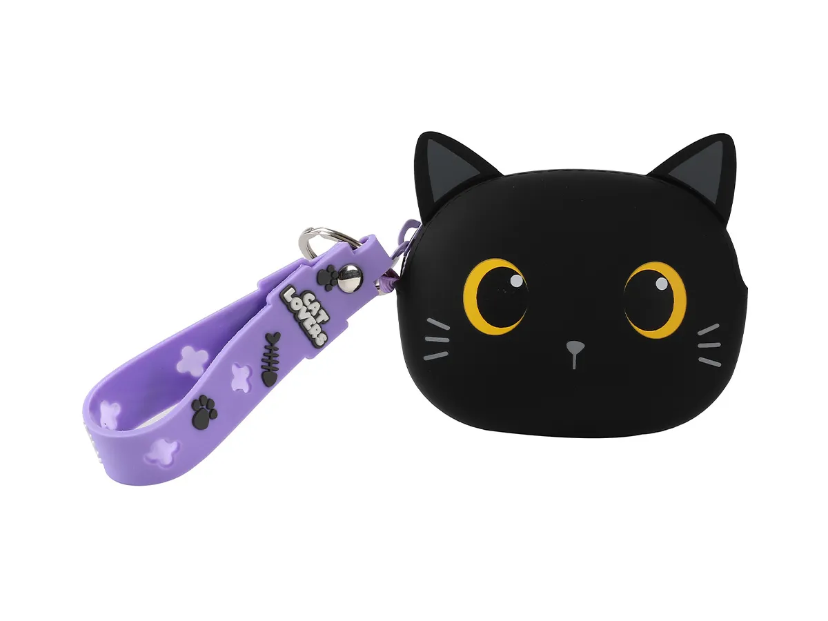 PORTAMONETE BLACK CAT IN SILICONE - I-TOTAL