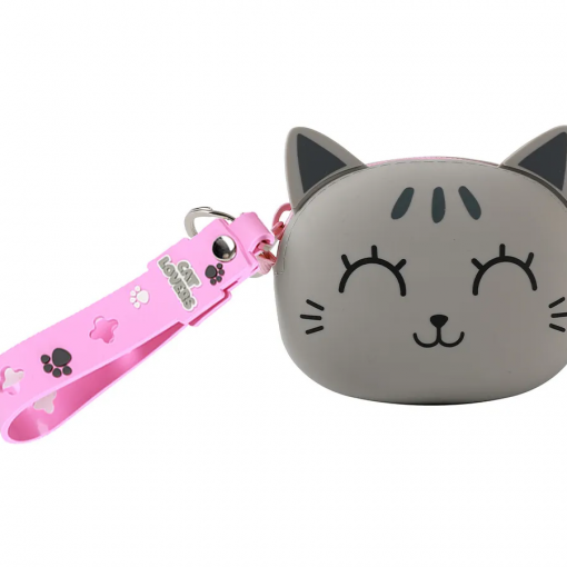 PORTAMONETE GRAY CAT IN SILICONE - I-TOTAL