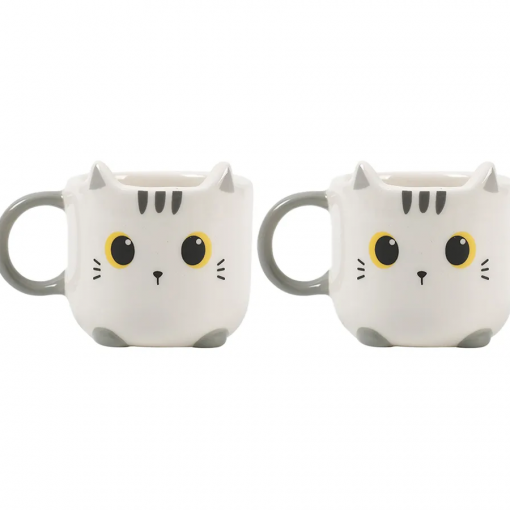 COPPIA TAZZINE DA CAFFE' WHITE CAT - I-TOTAL