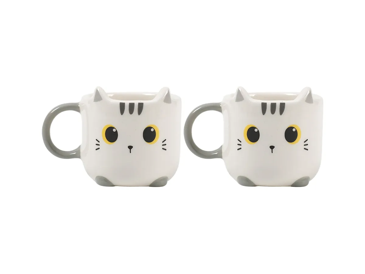 COPPIA TAZZINE DA CAFFE' WHITE CAT - I-TOTAL