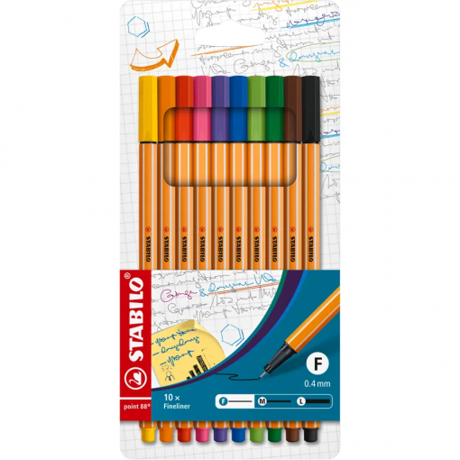 PENNE COLORATE 0.4MM PACK DA 10 - STABILO