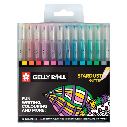 PENNE GEL GLITTER PACK DA 12 - SAKURA