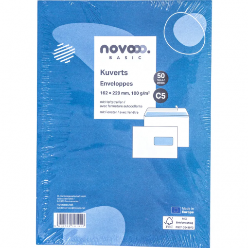 BUSTE BIANCHE CON FINESTRA PACK DA 50 162X229 - NOVOOO