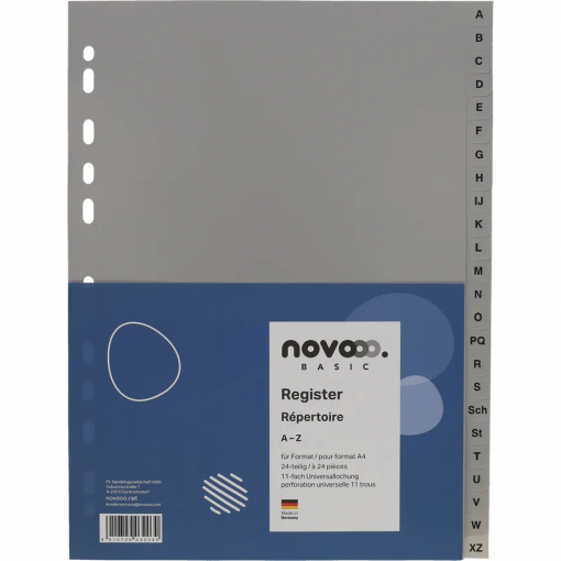 SEPARATORE ALFABETICO GRIGIO A4 - NOVOOO
