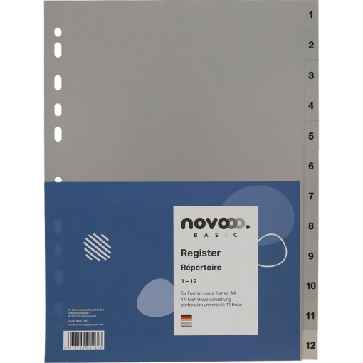 SEPARATORE NUMERICO GRIGIO A4 - NOVOOO