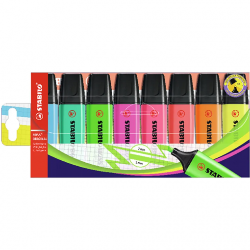 EVIDENZIATORI CLASSICI PACK DA 8 - STABILO